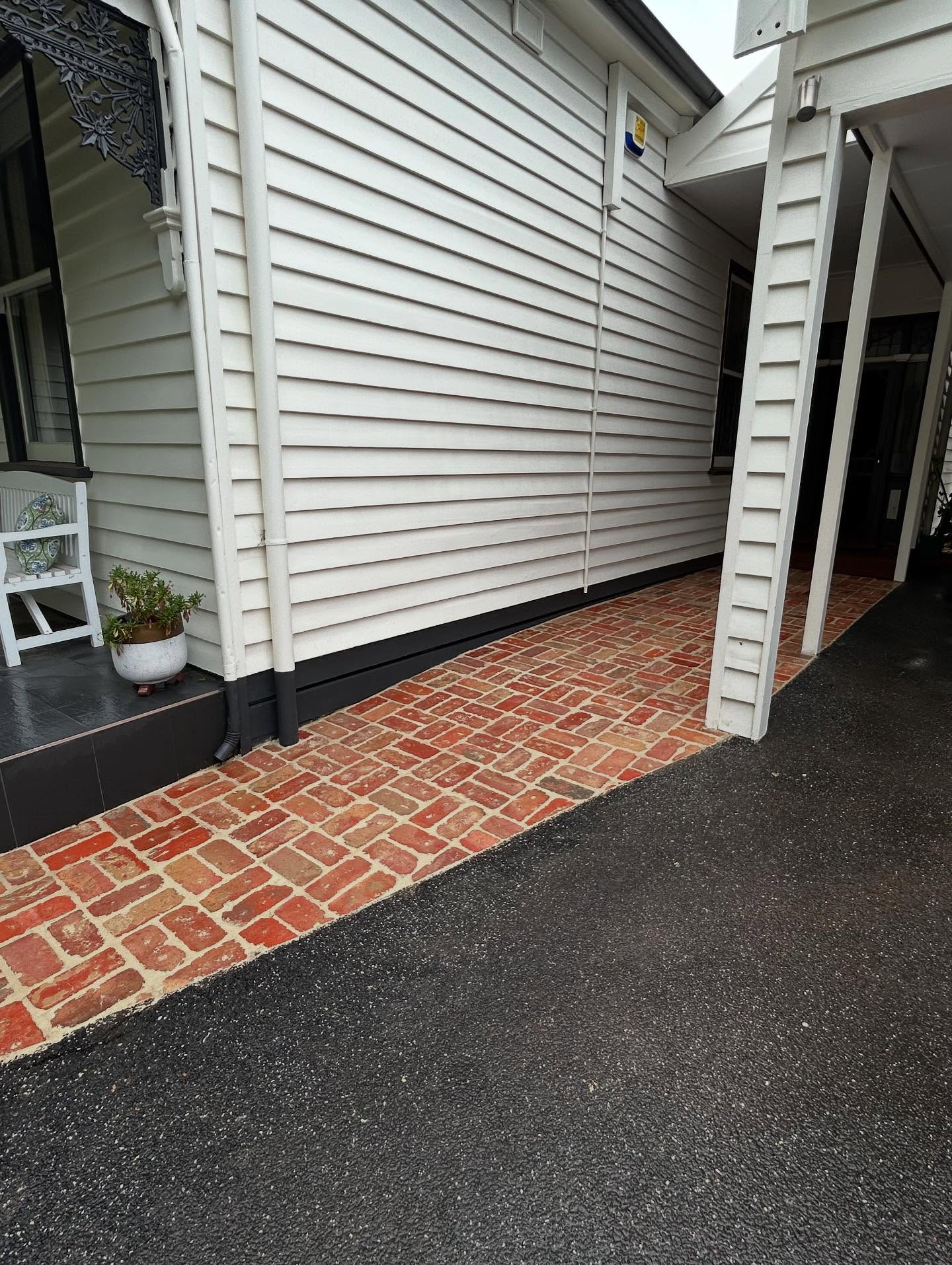 Basket weave recycled brick path / 4
