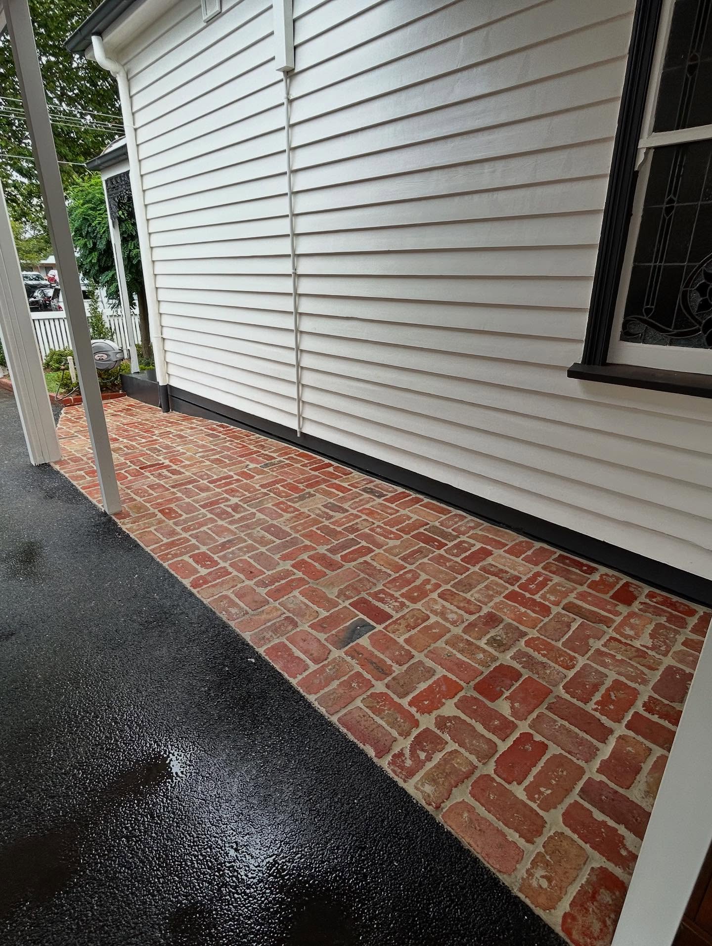 Basket weave recycled brick path / 2